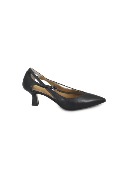 1 - ROMANO MINNIE nero decolletè donna nappa pelle tacco sacchetto