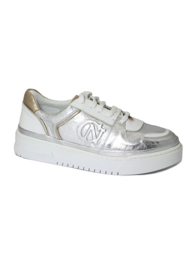 1 - CAFè NOIR DC8001 argento scarpe donna sneakers lacci laminata
