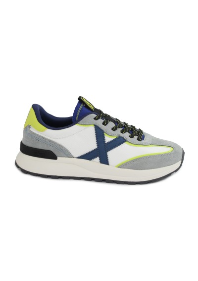 1 - MUNICH 8862001 DYNAMIX bianco  blu scarpe uomo sneakers lacci tessuto pelle