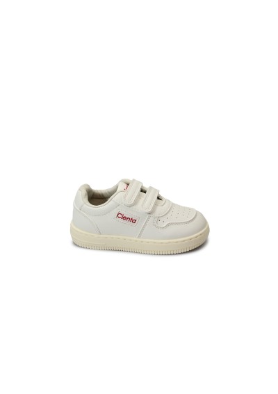 1 - CIENTA 12081  blanco scarpe bambino strappi pelle plantare