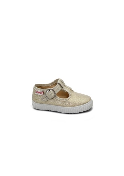 1 - CIENTA 51083 25 oro scarpe ballerina bambina fibbia tessuto profumate glitter