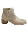 1 - NERO GIARDINI 12660 champagne beige stivaletti donna zip fori tacco