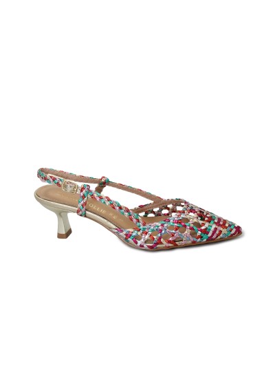 1 - DIVINE FOLLIE 9110 multicolor donna decolletè punta intreccio tacco