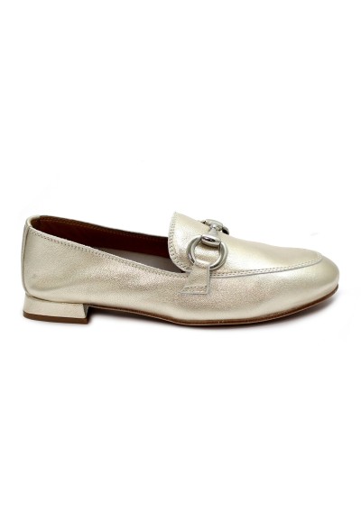 1 - DIVINE FOLLIE 175-40 platino scarpa donna mocassino morsetto pelle