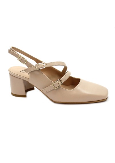1 - DIVINE FOLLIE C5019 nude decolletè scarpa donna tacco cinturini pelle