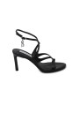 1 - STEVE MADDEN GRACIA black patent scarpe donna sandali eleganti tacco pelle vernice cinturino