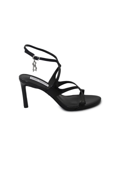 1 - STEVE MADDEN GRACIA black patent scarpe donna sandali eleganti tacco pelle vernice cinturino