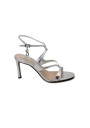 1 - STEVE MADDEN GRACIA silver argento scarpe donna sandali eleganti tacco pelle vernice cinturino