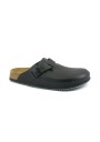1 - BIRKENSTOCK BOSTON BS 060196 black nero ciabatta zoccolo uomo fibbie