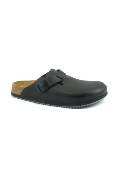 1 - BIRKENSTOCK BOSTON BS 060196 black nero ciabatta zoccolo uomo fibbie