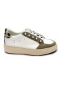1 - DIVINE FOLLIE RALLY beige dalmata maculato bianco scarpe donna sneakers lacci pelle cavallino strass