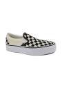 1 - VANS CLASSIC SLIP-ON P EBWW1 black white scacchi scarpe unisex sneakers elastici platform