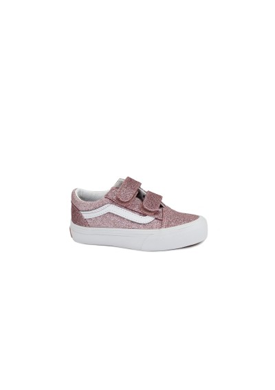 1 - VANS OLD SKOOL V YDFSL1 rose gold glitter scarpe bambina sneakers strappi