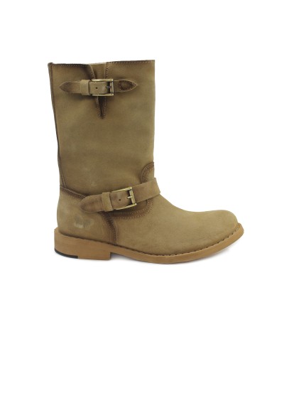 1 - FELMINI E170 marvin stone beige stivaletto tronchetto donna biker camoscio fibbia