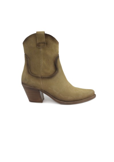 1 - FELMINI E180 marvin stone beige texano stivaletto donna tacco punta camoscio