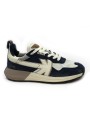 1 - KAOTICO AQ002 VANCOUVER navy blu bianco scarpe uomo sneakers lacci pelle