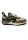 1 - KAOTICO AQ002 VANCOUVER wood beige verde scarpe uomo sneakers lacci pelle