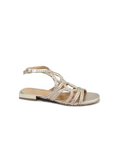 1 - GIOSEPPO BIRCH 75455 platinum oro sandali intreccio donna pelle cinturino