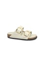 1 - BIRKENSTOCK Arizona BIG BUCKLE 1026128 high-shine ecru beige ciabatte donna fibbie