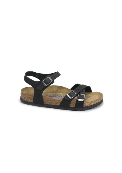 1 - BIRKENSTOCK KUMBA 1029526 black nero sandali donna fibbie pelle