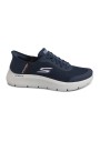 1 - SKECHERS 216324 GO WALK FLEX navy blu scarpe uomo slip-ins laccio elastico air cooled memory foam