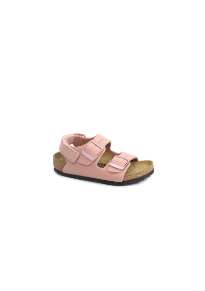 1 - BIRKENSTOCK MILANO AS KIDS 1029519 pink clay rosa sandali bambina fibbie strappo pelle