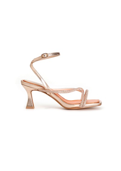 1 - CAFè NOIR MB9004 cipria sandali donna tacco cinturino strass