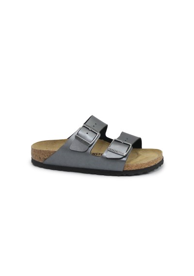 1 - BIRKENSTOCK ARIZONA BS 1029224 metallic black nero ciabatte donna fibbie