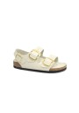 1 - BIRKENSTOCK MILANO BIG BUCKLE 1025395 high shine ecru beige sandali donna fibbie