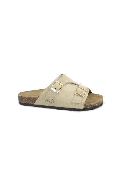 1 - FREE LIFE 1781 gringo almond beige ciabatta zoccolo donna fibbie camoscio plantare