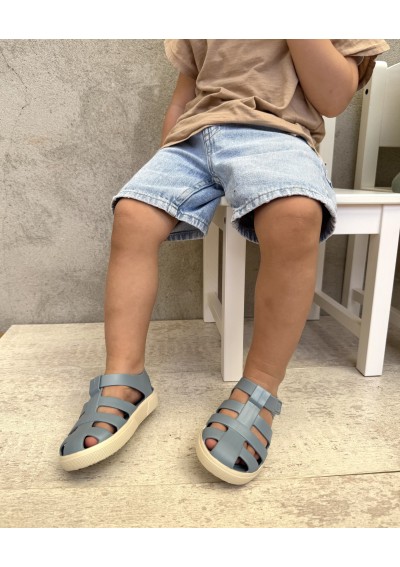 2 - IGOR BAY S10340 oceano azzurro scarpe bambino sandali strappo gomma gabbietta