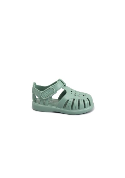 1 - IGOR TOBBY SOLID S10271 nuevo verde salvia scarpe bambino sandali strappo gomma gabbietta