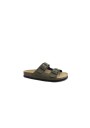 1 - GRUNLAND LUCE CB0714 32/35 oliva verde ciabatte bambino birk fibbie pelle