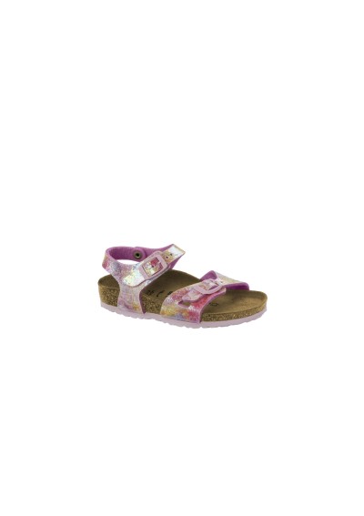 1 - BIRKENSTOCK RIO KIDS 1012575 water color multi rosa giallo sandali bambina fibbie