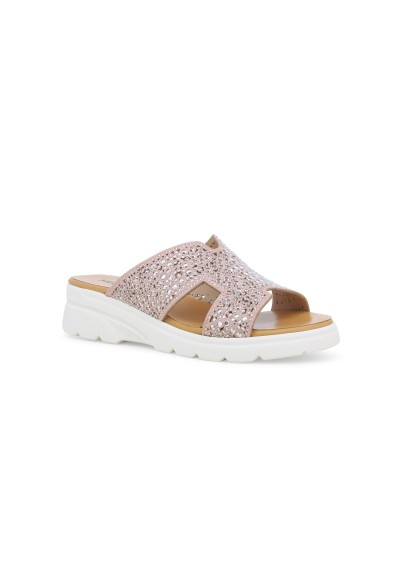 1 - MELLUSO R80232 rosa ciabatte donna pelle strass