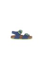 1 - GRUNLAND META SB1329 blu lime sandalo bambino fibbie birk