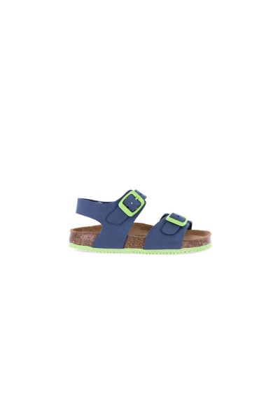 1 - GRUNLAND META SB1329 blu lime sandalo bambino fibbie birk