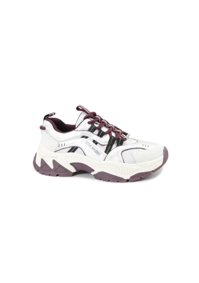 1 - STEVE MADDEN ANIMATES wine gray scarpe donna sneakers lacci zeppa