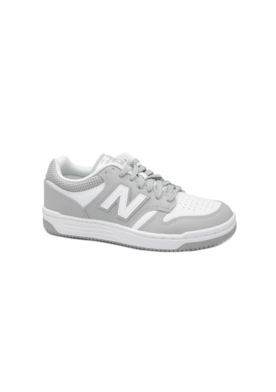 1 - NEW BALANCE GSB480 WG grigio bianco scarpe ragazzi lacci sneakers pelle