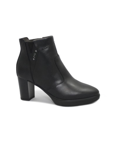 1 - NERO GIARDINI 1380 nero stivaletti donna tronchetti zip tacco pelle