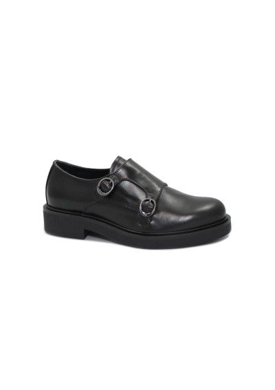 1 - NERO GIARDINI 1397 nero scarpe donna pelle fibbie monk strap