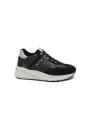 1 - NERO GIARDINI 14065 nero scarpe donna sportive sneakers lacci zeppa
