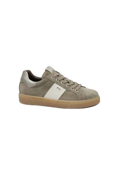 1 - NERO GIARDINI 14150 beige scarpe donna sneakers lacci pelle suede
