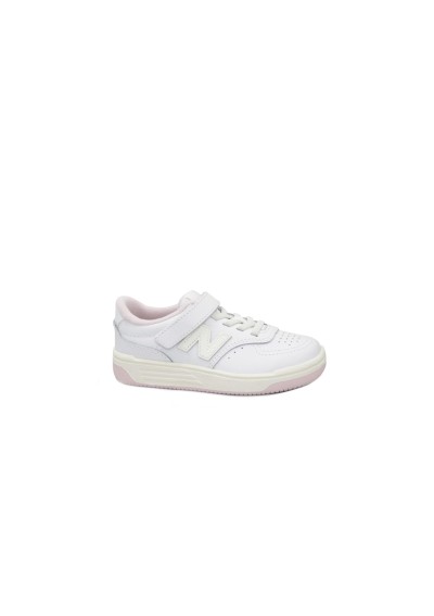 1 - NEW BALANCE PHB80 AP bianco scarpe sneakers bambina strappi più lacci ecopelle