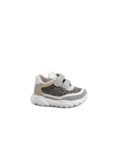 1 - FALCOTTO AMANTEA 19002 grey black platinum grigio leopardato scarpe bambina sneakers strappi pelle