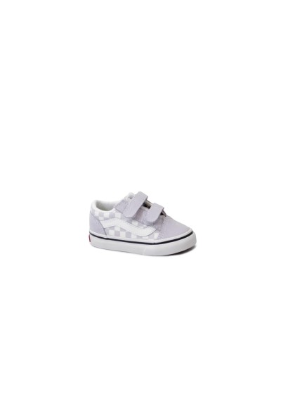 1 - VANS OLD SKOOL V CHECKERBOARD lilla scarpe bambina sneakers strappi leopardato