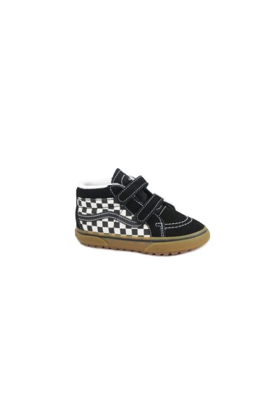 1 - VANS SK8-MID REISSUE V 101KP1 checkerboard black marshm scacchi nero scarpe bambino sneakers strappi mid pelle
