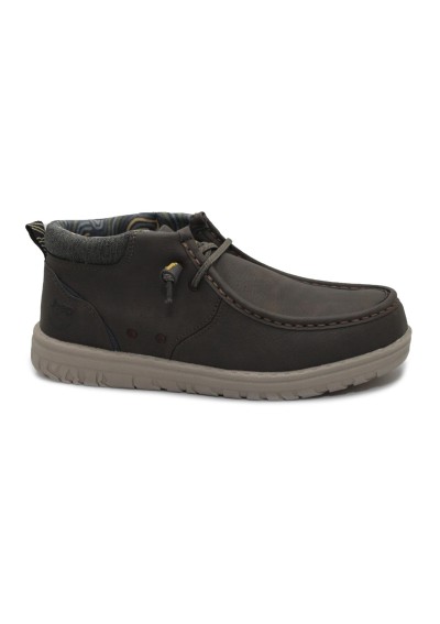 1 - JEEP JM52112A SAMOA WALLABEE MID dk brown marrone scarpe uomo sneakers laccio elatisico slip on
