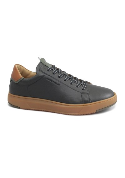 1 - AMBITIOUS 13672-6584AM nero  scarpe uomo sneakers lacci pelle