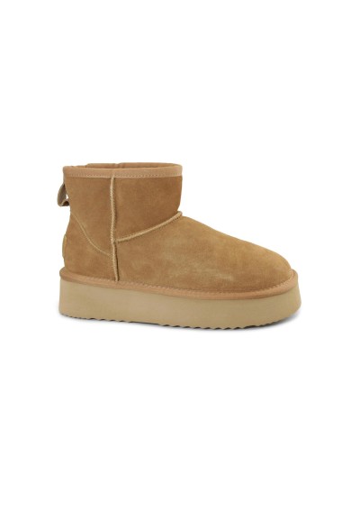 1 - CAFè NOIR DR6027 camel marrone scarpe donna stivaletti camoscio pelo